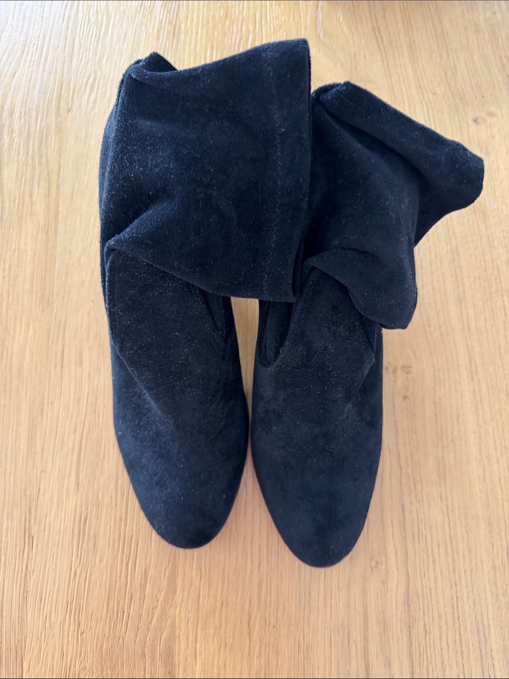 Dolce Vita Black Suede Fold-Top Ankle Booties